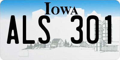 IA license plate ALS301