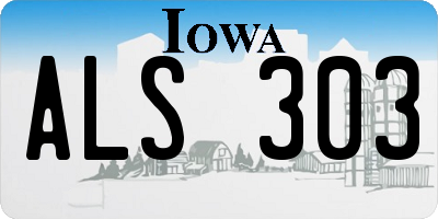 IA license plate ALS303