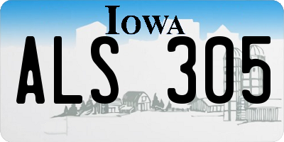 IA license plate ALS305