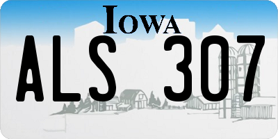 IA license plate ALS307