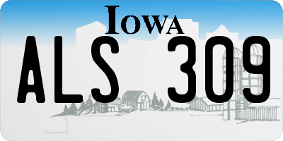 IA license plate ALS309