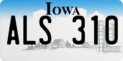 IA license plate ALS310