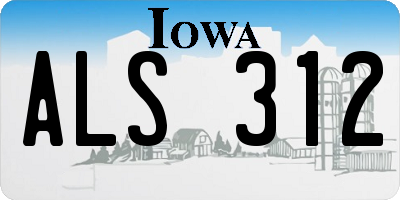 IA license plate ALS312
