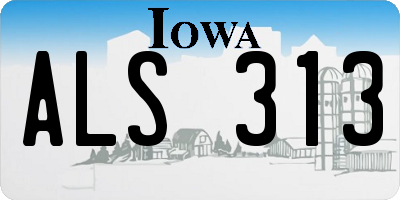 IA license plate ALS313