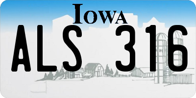IA license plate ALS316