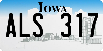 IA license plate ALS317
