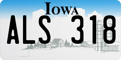 IA license plate ALS318