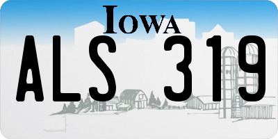 IA license plate ALS319