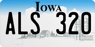 IA license plate ALS320