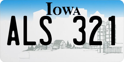 IA license plate ALS321