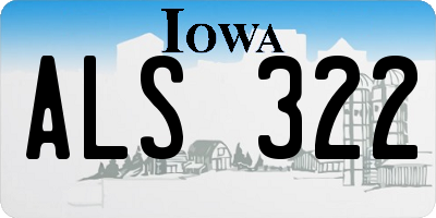 IA license plate ALS322