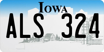IA license plate ALS324