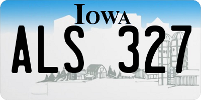 IA license plate ALS327
