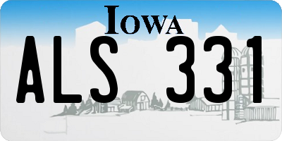IA license plate ALS331