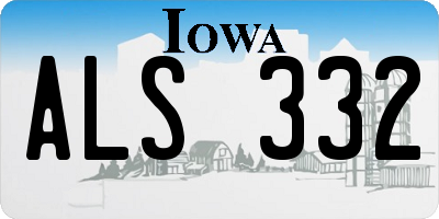 IA license plate ALS332