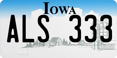 IA license plate ALS333