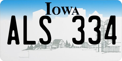 IA license plate ALS334