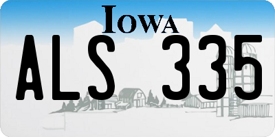 IA license plate ALS335