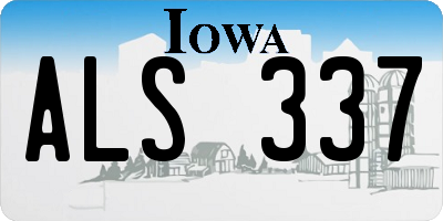 IA license plate ALS337
