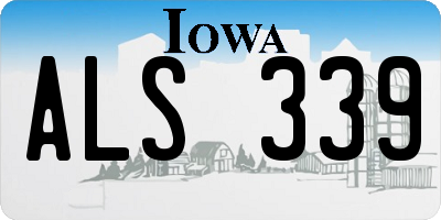 IA license plate ALS339