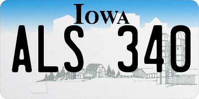 IA license plate ALS340