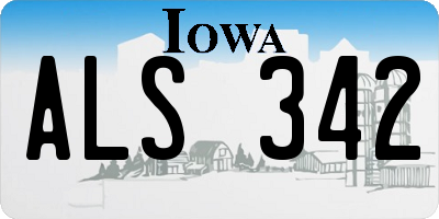 IA license plate ALS342