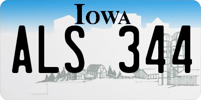 IA license plate ALS344