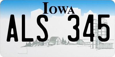 IA license plate ALS345