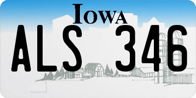 IA license plate ALS346