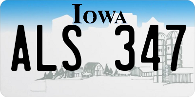 IA license plate ALS347