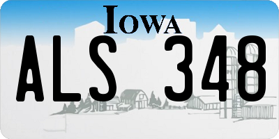 IA license plate ALS348