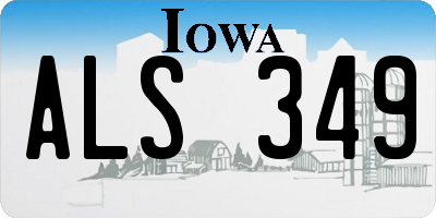 IA license plate ALS349