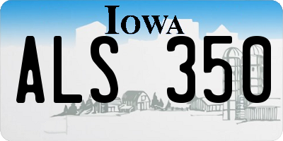 IA license plate ALS350