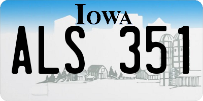 IA license plate ALS351