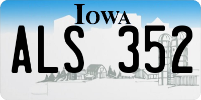 IA license plate ALS352