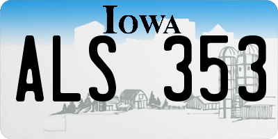 IA license plate ALS353