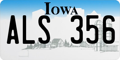 IA license plate ALS356