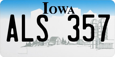 IA license plate ALS357