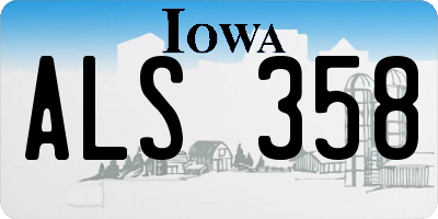 IA license plate ALS358