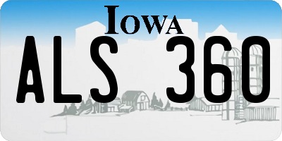IA license plate ALS360