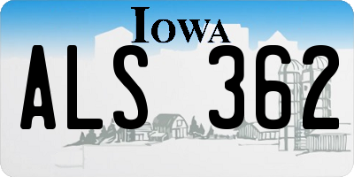 IA license plate ALS362