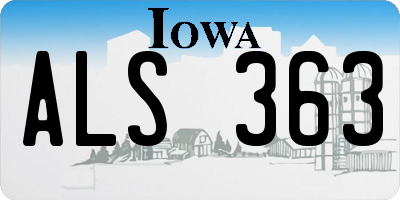 IA license plate ALS363