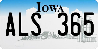 IA license plate ALS365