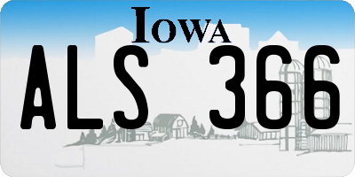IA license plate ALS366