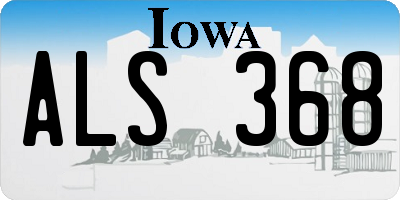 IA license plate ALS368
