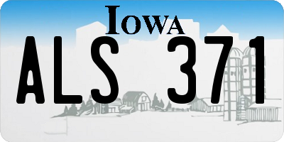 IA license plate ALS371