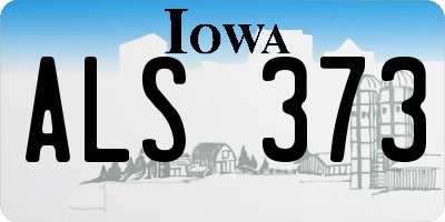 IA license plate ALS373