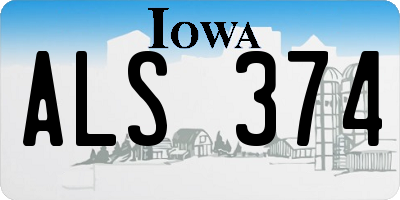 IA license plate ALS374