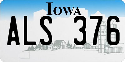 IA license plate ALS376