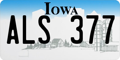 IA license plate ALS377